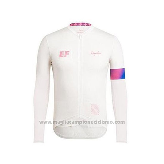 2020 Abbigliamento Ciclismo EF Education First-Drapac Bianco Manica Lunga e Salopette